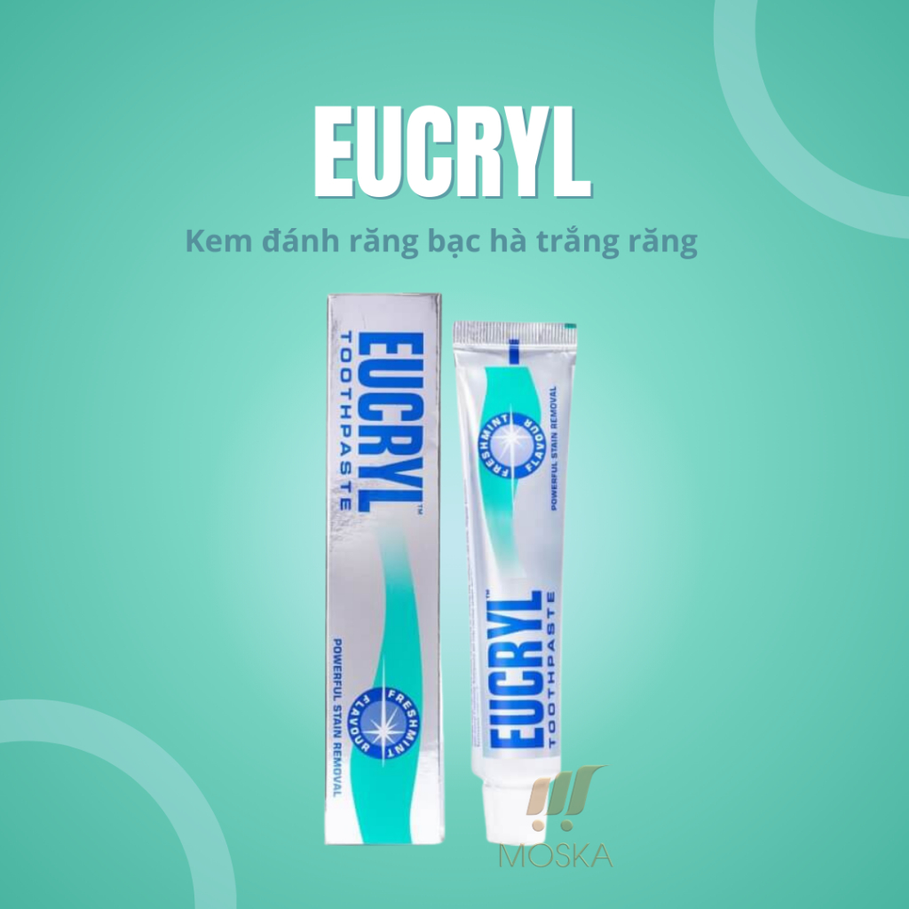 Kem Đánh Trắng Răng Bạc Hà EUCRYL TOOTHPASTE Giúp Răng Chắc Khỏe, Ngăn Mảng Bám| Moska Shop