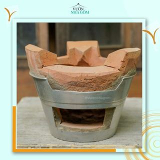 1 Cái Bếp lò nhôm đất đỏ, bếp lò nhiều size, bếp nướng củi- Vườn Nhà Gốm