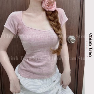[BẢN MỚI] Áo Thun Cúp Cổ Vuông ôm gọn chất tăm mịn mát - Chinh Trần Store
