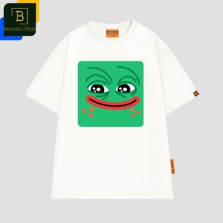 Áo thun unisex in hình mặt ếch xanh Pepe vuông meme vui nhộn BND800