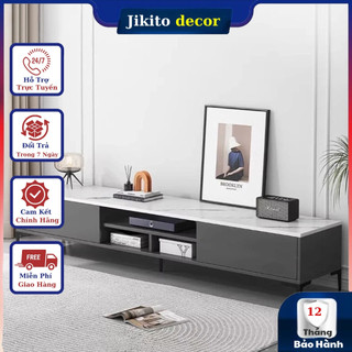 Kệ tivi để sàn phòng khách, kệ tivi 1m6, kệ gỗ khung thép để tivi đa năng thương hiệu JIKITO - JT297
