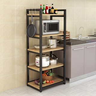  Kệ Lò Vi Sóng 4 Tầng Khung Sắt Sơn Tĩnh Điện Mặt Gỗ MDF Phủ Melamin Chống Thấm Nước Siêu Bền 
