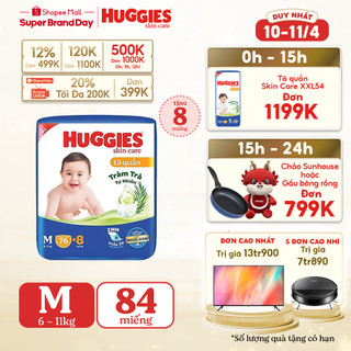  Tã quần Huggies Skincare Super Jumbo M76/L68/XL60/XXL54+8