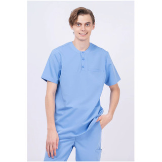 Áo Scrubs nam phòng mổ, áo đồng phục Spa, áo phòng khám, áo Bác Sĩ Three-Button MAT03