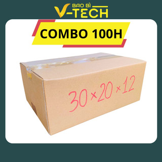 100 Hộp carton đóng hàng 30x20x12cm hộp giấy gói hàng giá rẻ