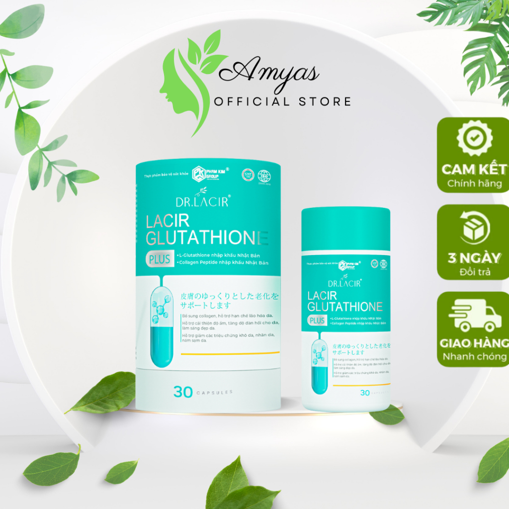 Viên Uống Trắng Da Glutathione 600 Dr Lacir Chính Hãng Hạn Chế Lão Hoá Da, Nếp Nhăn, Tăng Nội Tiết Tố Nữ