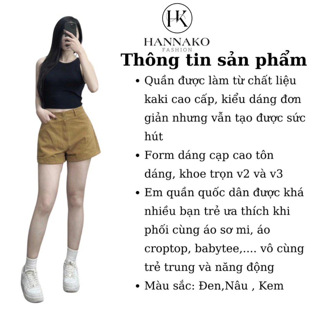 Quần Short KaKi Cạp Cao BigSize Gập Gấu Quần Đùi Sắn Gấu Phong Cách Hàn Quốc 128 | BigBuy360 - bigbuy360.vn