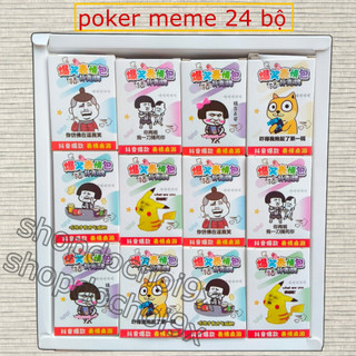 Khay 24 bộ bài poker meme hài hước