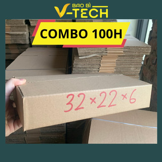 100 Hộp carton đóng hàng 32x22x6cm hộp giấy gói hàng giá rẻ
