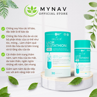 Viên Uống Glutathione 600 Drlacir Hộp 30 viên,Giúp trắng da,ngừa nám,hạn chế lão hoá da,nếp nhăn,cân bằng nội tiết tố nữ