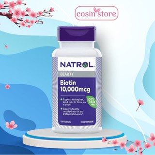 Viên Uống Biotin Mọc Tóc Natrol Biotin 10000 Mcg 100 Viên hỗ trợ tóc móng 10000mcg Cosin Store