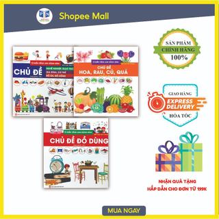 Sách - Từ điển tiếng Anh bằng hình (Bộ 3 Cuốn ) Chủ Đề Đồ Dùng, Hoa Rau Củ Quả Và Nghề Nghiệp