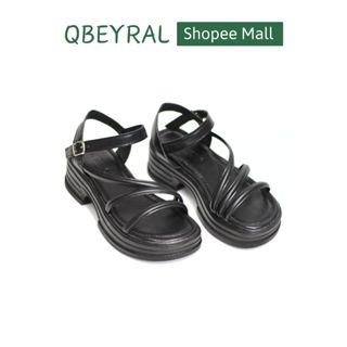 Dép sandal đế dày Qbeyral quai mảnh thời trang nữ chất da mềm mại hàng QCCC