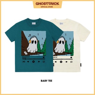 Áo thun local brand ghost trick - don't ghost me baby tee màu kem & xanh 250gsm - hàng chính hãng