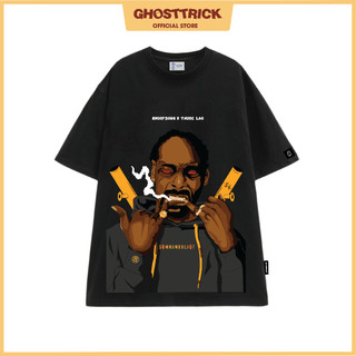 Áo thun local brand GHOST TRICK Snoopdogg x Thuoclao màu đen & đỏ 100% cotton - Hàng chính hãng