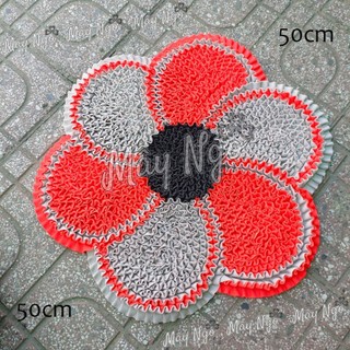 Thảm trang trí handmade thảm chùi chân hoa chong chóng