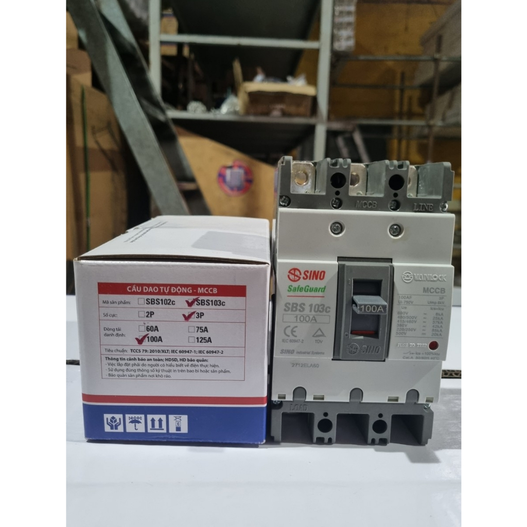MCCB Cầu dao tự động SINO SBS103C/75A-100A
