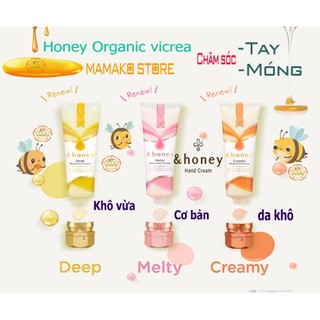 Kem dưỡng da tay từ mật ong &honey Vicrea Organic Hand Cream  50g chăm sóc tay & móng