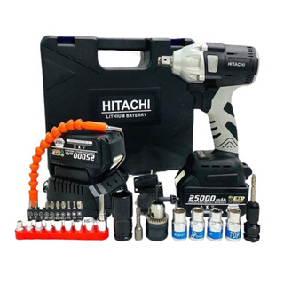 Máy siết bulong hitachi 198vf 2 pin đầu 2 trong 1, máy bắn bulong không chổi than khoan tường bắn vít