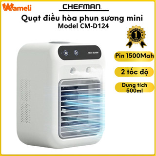 Quạt điều hòa phun sương mini Chefman CM-D124 chính hãng, 2 chế độ gió, phun sương làm mát, cổng USB tiện lợi