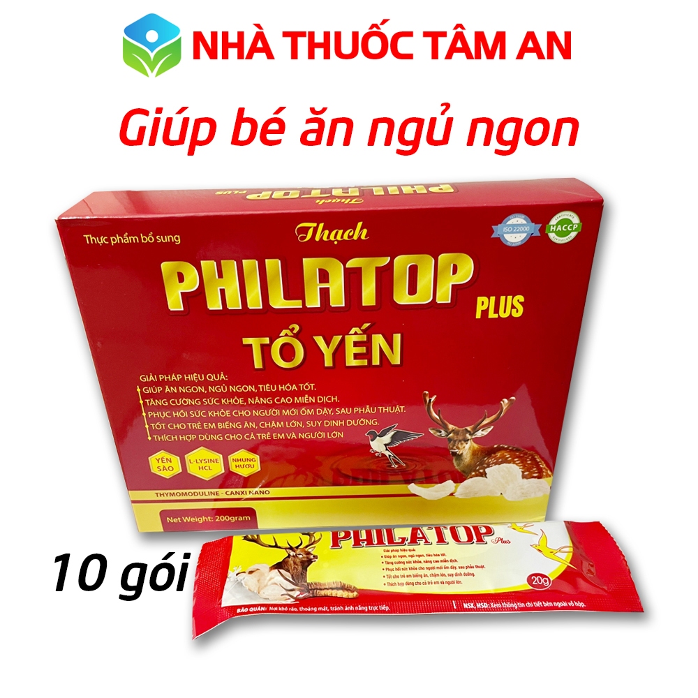 Thạch PHILATOP Yến Sào giúp ăn ngon tiêu hóa tốt, nâng cao sức đề kháng - Hộp 10 gói