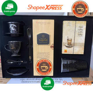  Hộp quà Cà Phê Chồn Legend Trung Nguyên   Hộp gỗ 225 gr- chuyên làm quà tặng 