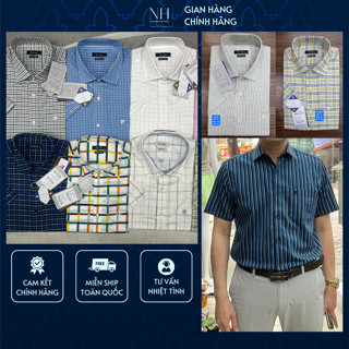 Áo sơ mi Pierre Cardin ngắn vạt ngang nam trung niên xuất dư chính hãng chất liệu cotton