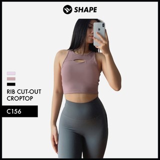 Mẫu croptop quốc dân chất poly spandex Rib cut-out croptop [C156]
