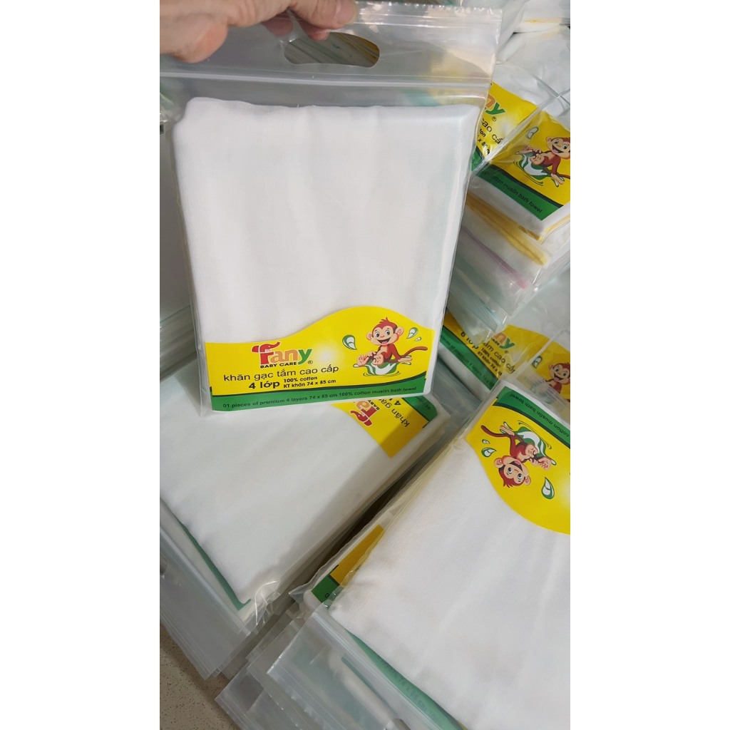 KHĂN TẮM 6 lớp cho bé, khăn tắm Fanny cho bé