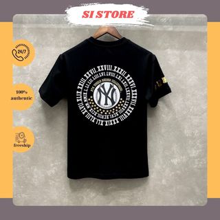Tee thun new era - ny la mã đen