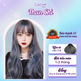  Thuốc nhuộm tóc màu THAN CHÌ, ĐEN ÁNH KHÓI, kem nhuộm tóc tại nhà siêu dưỡng Kolorhair