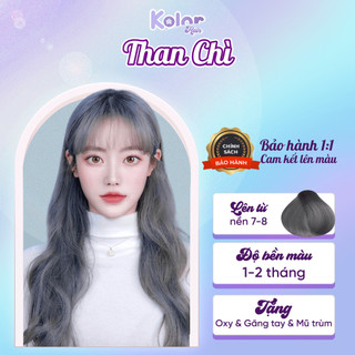  Thuốc nhuộm tóc màu THAN CHÌ, ĐEN ÁNH KHÓI ,kem nhuộm tóc tại nhà Kolor hair