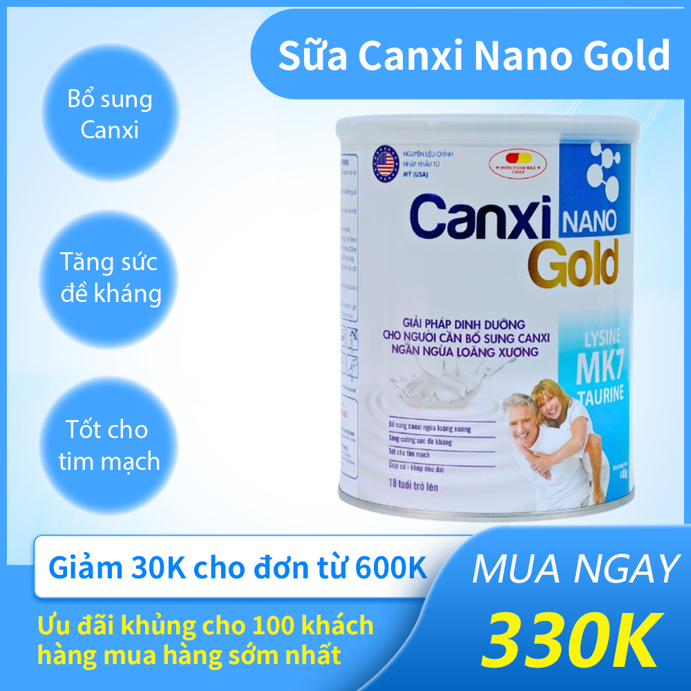 Sữa Bột Cho Người Lớn Tuổi Bổ Sung CanXi Chính Hãng CanXi Nano Gold 400g