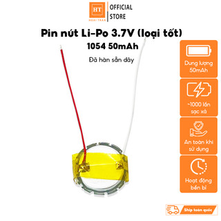Pin li-po 3.7v 1054 50mah dạng tròn nút mềm cho tai nghe bluetooth tws