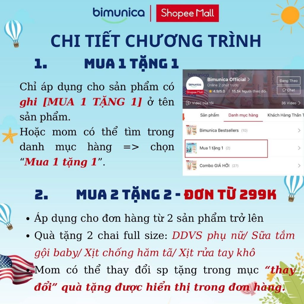 Combo Tắm Gội 2in1 Cho Bé Sơ Sinh Và Gia Đình Cao Cấp Bimunica 500ml + 500ml