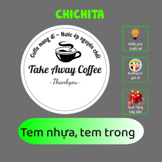 [Combo] in tem nhãn trong suốt, tem nhựa chống nước CHICHITA A3 (IN TỐI THIỂU 3 TỜ)