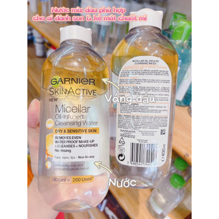 Tẩy trang Garnier 400ml vàng dầu