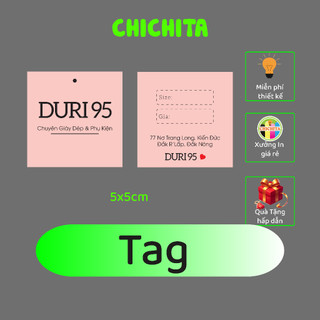 Mác tag giấy quần áo CHICHITA theo yêu cầu 36k/100 cái. IN TỐI THIỂU 300 CÁI