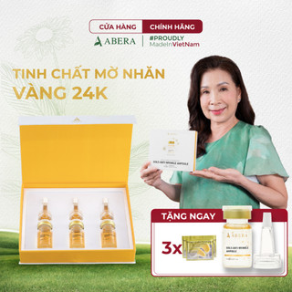 Tinh Chất Xóa Nếp Nhăn Vàng 24k Serum Ampoule Abera - Làm Mờ Nhăn, Vết Chân Chim, Da Căng Bóng, Mịn Màng (Hộp 3  Lọ)
