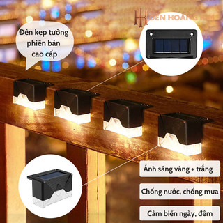 Đèn led Năng lượng mặt trời Kẹp tường vuông chống thấm nước chiếu sáng lối đi ánh sáng trắng