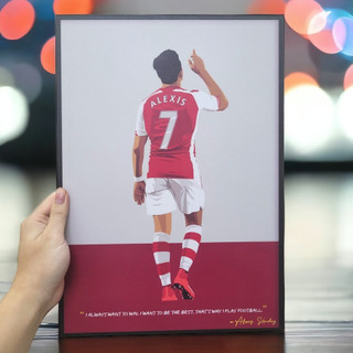 Ảnh chụp | poster cầu thủ alexis sanchez - đội arsenal - tranh decor phòng ngủ chill bóng đá
