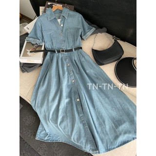 Đầm jeans xòe dài 390 DAM012