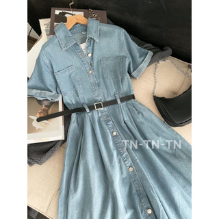 Đầm jeans xòe dài 390 DAM012