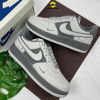 Giày Thể Thao AF1 Trắng Xám, Giày sneaker af1 đế hai màu full box tặng tất