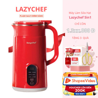 Máy làm sữa hạt Lazychef 12in1, Máy xay nấu đa năng 5in1 nắp inox - Bảo hành 12 tháng