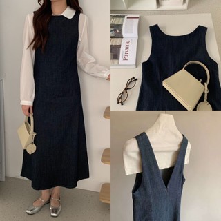 NUTCLOSET - Váy denim 3 lỗ dáng dài 1269_V0120