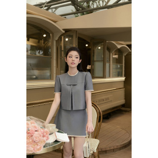 Joie des roses - set áo kiểu và chân váy phối ren giny set