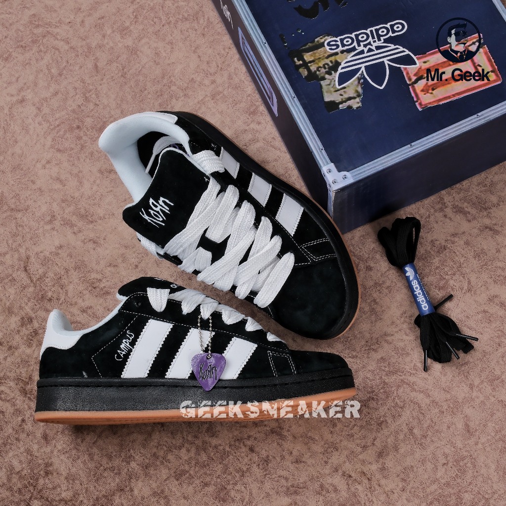 [GeekSneaker] Giày Sneaker Cổ Thấp -  Korn X Campus 00s 'Black Gum' IG0792 ( Korn)