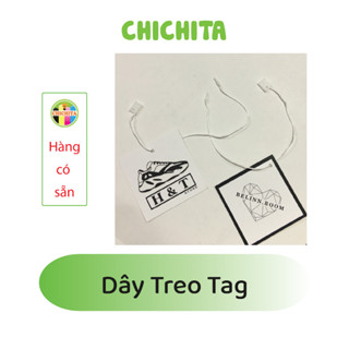(Có sẵn) 100 sợi dây tag treo nhãn mác màu trắng, đen CHICHITA