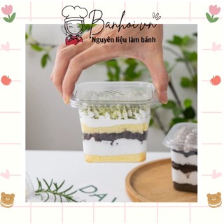 Hộp nhưa vuông đựng bánh đựng bánh lạnh, bánh mousse, tiramisu B10-8